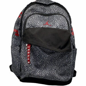 Jordan Elephant Print Backpack Black Gray Red Jumpman Logo